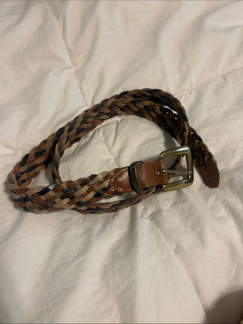 Braided Leather women’s Belt - Brown/Black/green/Tan